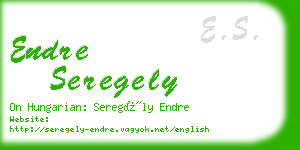 endre seregely business card